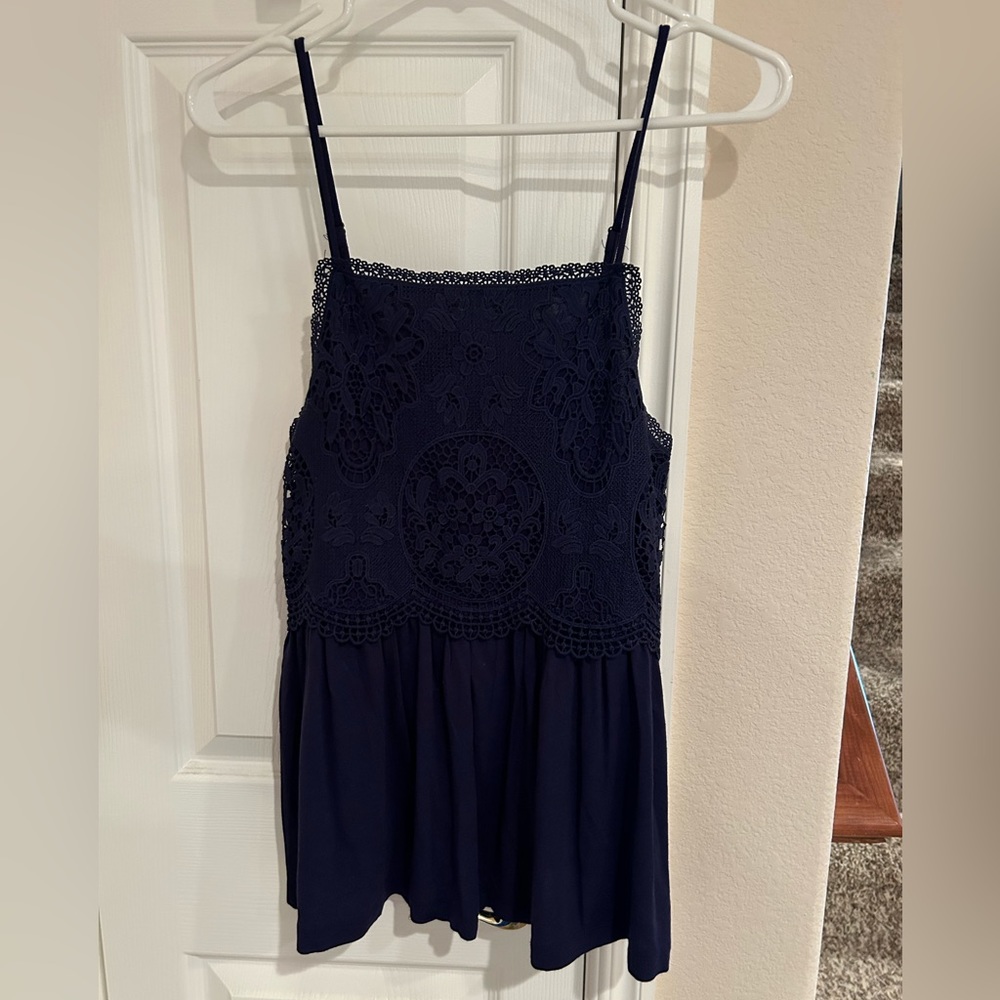 Navy Blue lace top